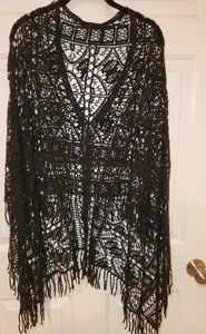 Soft Surroundings Black Crochet Topper - One Size